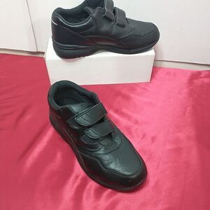 Propet Tour Walker Shoes W3902 Womens Black Leather Hook & Loop US 9.5 2E